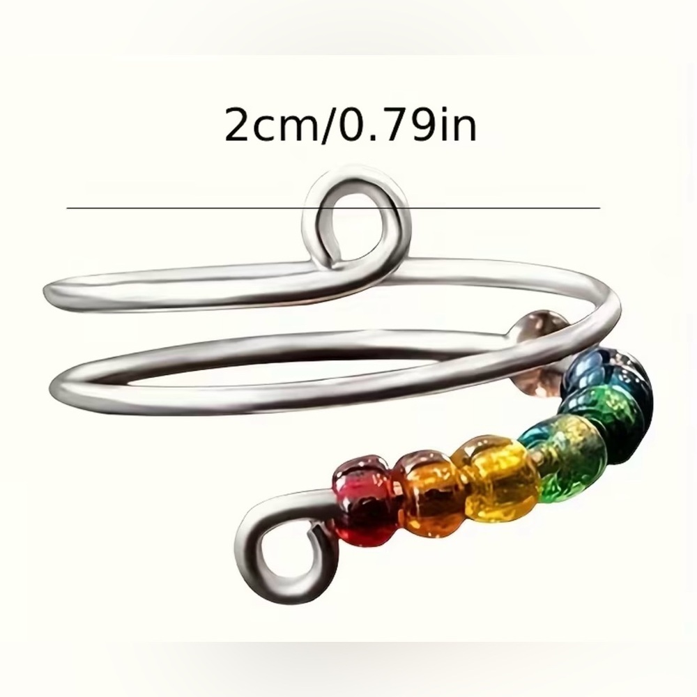 Colorful Beaded Silver Bracelet